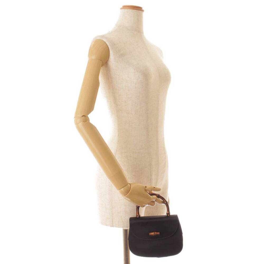 Gucci Bamboo Satin Handbag Black - Picture 10 of 10